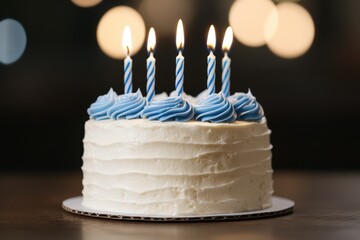 Poster - Delicious birthday cake with candles