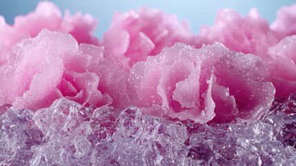 Poster - Vibrant pink peony flowers with water droplets