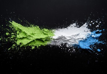 Wall Mural - Colorful paint splash on black background