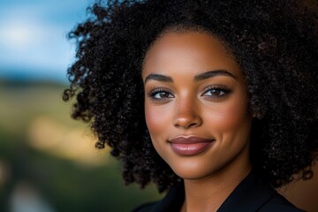 Sticker - beautiful young woman with curly hair