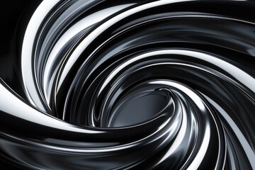 Poster - A simple yet striking design featuring swirling shapes in black and white