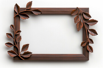 Wall Mural - antique, exquisite wooden Venetian frame with a white backdrop,