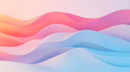 Wall Mural - Abstract Background with Wavy Pastel Color Shapes