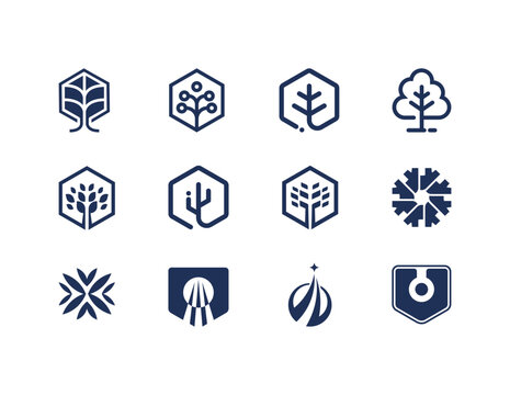 Eco Logo set Modern Luxury , Technology Icon Set
