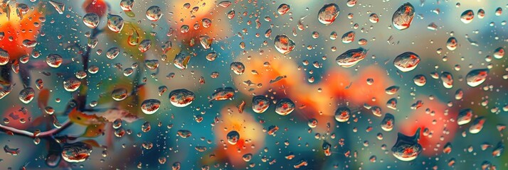 Poster - beneath the enchanting droplets on the glass