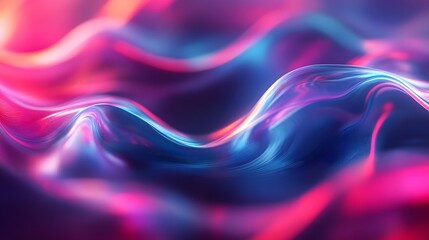 Wall Mural - Abstract digital waves in vibrant blue and pink hues