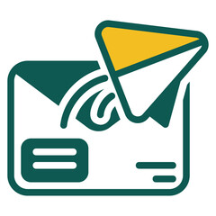 Email yellow and green style icon