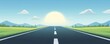 © SITTAKAN - Vibrant flat design of a road extending into infinity, animated front view, capturing a sense of exploration