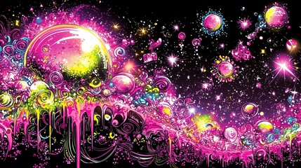 Wall Mural - abstract psychedelic galaxy