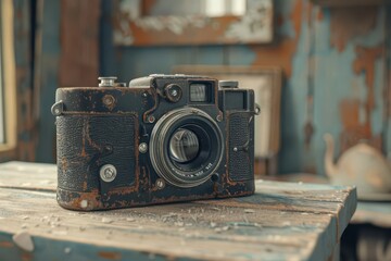 Vintage cameras with a rustic feel, vintage style, classic photography