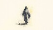 © Faith Stock - Messiah. Digital painting of a man walking, sketch style.
