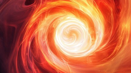 Abstract swirling fiery vortex with bright light in center