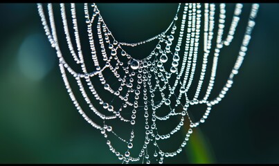 Sticker - Dew drops on a spiderweb