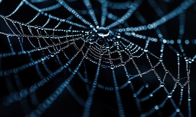 Sticker - Dew drops on a spiderweb