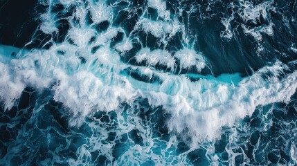 Wall Mural - Aerial photos of ocean waves and textures in nature