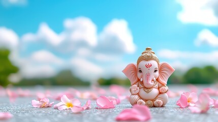 Pink Ganesha statue