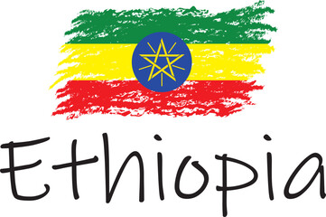 ethiopia country flag concept with grunge design suitable for a logo icon design
