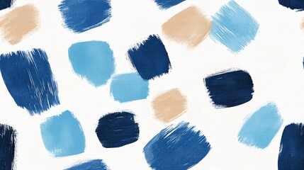 Poster - Abstract Watercolor Brushstrokes: Seamless Pattern in Blues and Beige: This vibrant, abstract pattern features brushstrokes in shades of blue and beige, creating a dynamic and textured design. Perfect