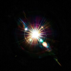 Poster - Bright light bursts in dark space