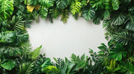 Poster - Lush rainforest on white background