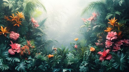 Poster - Rainforest on a white background