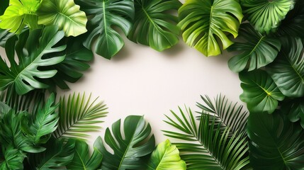 Poster - Rainforest plants on a white background