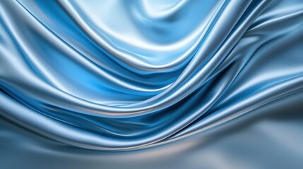 Canvas Print - Soft blue satin fabric