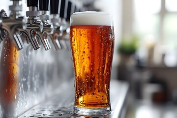 Wall Mural - a glass of beer on a counter

