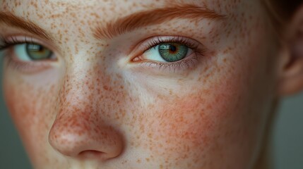 Wall Mural - 94. A person with freckles and rosy cheeks
