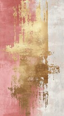 Sticker - Abstract gold and pink art