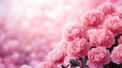 Wall Mural - Pink Peonies Bouquet Closeup  Floral Background  Soft Pastel Flowers  Romantic Nature