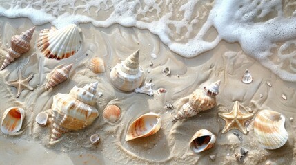 Sticker - Sandy beach seashells