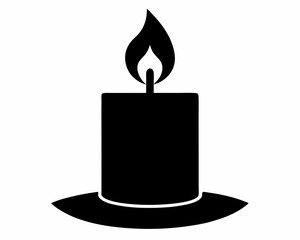 candle black silhouette icon