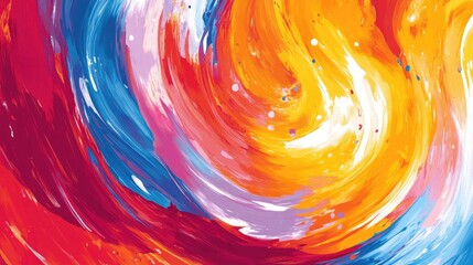 Poster - A bright, abstract background with vibrant, swirling colors and dynamic brush strokes for a creative and energetic feel.