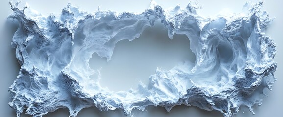 Wall Mural - Abstract white texture resembling waves or clouds on a flat surface.