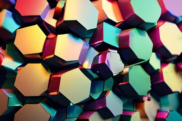 Wall Mural - hexagonal abstract 3d background Generative AI