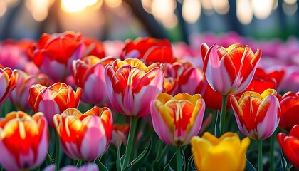 Canvas Print - red and yellow tulip