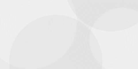 Poster - White geometric abstract background overlap layer on bright space with lines effect decoration. Modern graphic design element circles style concept for banner.