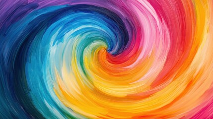 Poster - A dynamic swirl of bright colors forms a beautiful vortex, captivating the eye with its energetic flow and artistic expression