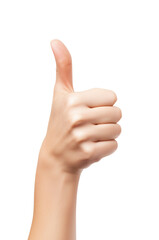 thumbs up gesture, symbolizing positivity, and encouragement, isolated on transparent background