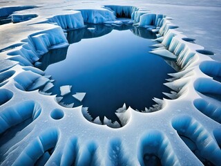 Poster - beautiful ice on the lake