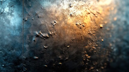 Leinwandbilder - A wall with a lot of cracks and holes. The wall is made of metal and has a lot of rust