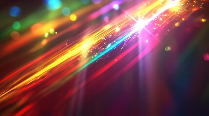 Poster - A colorful, abstract image with a bright light shining through it. The colors are vibrant and the light creates a sense of movement and energy