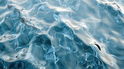 Poster - The water is calm and still, with ripples and waves that create a sense of tranquility