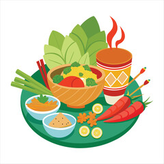 Wall Mural - Thai Foods vector illustration  