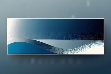 Wall Mural - Blue abstract vector business long banner template. Business minimal background with halftone circle frame Generative AI