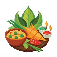 Wall Mural - Thai Foods vector illustration  