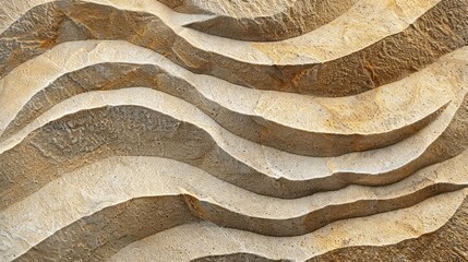 Abstract pattern of wavy lines on a stone surface.