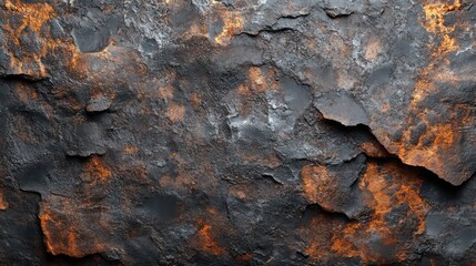 Poster - A rough, weathered surface with a lot of cracks and holes. The surface is covered in rust and he is old and worn