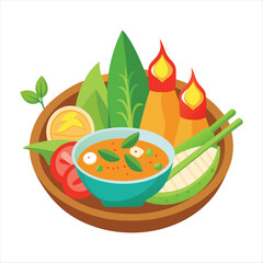 Wall Mural - Thai Foods vector illustration  